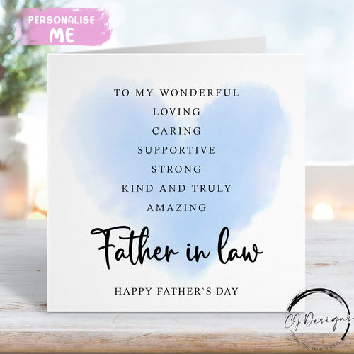 Father in law mother`s day card