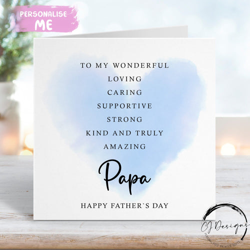 Papa father`s day card