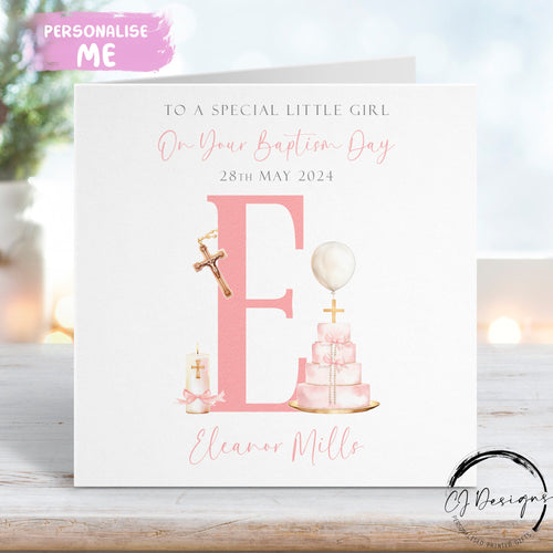 Personalised Little Girl Baptism Card