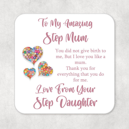 Step-Mum Drinks Coaster From Step- Daughter Thank you for everything that you do Sentimental Gift