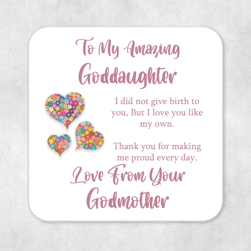 Goddaughter Gift Drinks Coaster To my Amazing goddaughter Sentimental Gifts