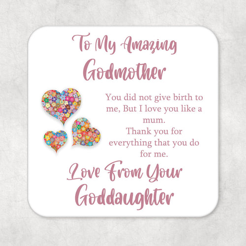Godmother Gift Drinks Coaster To my Amazing godmother Sentimental gifts