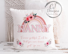 Load image into Gallery viewer, Mam Cushion - Printed White Super soft- Forever Grateful I Will Be, That You Were Chosen Just For Me
