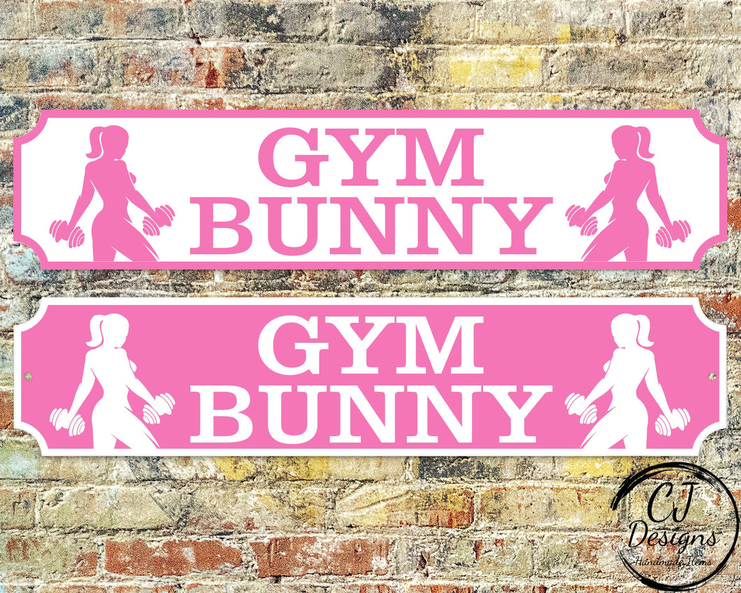 Personalised Womens Gym Bunny Sign Road Sign Weatherproof, Training Room Decor