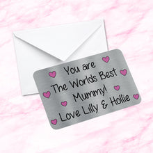 Load image into Gallery viewer, Personalised Worlds Best Daddy Dad I Love You Sentimental Keepsake Metal Wallet Card -  Gift

