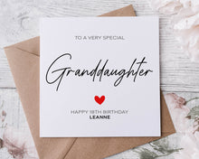Load image into Gallery viewer, Personalised Goddaughter Birthday Card, Special Relative, Happy Birthday, Age Card For Him 30th, 40th,50th, 60th, 70th,  Any Age &amp; Name
