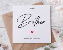 Load image into Gallery viewer, To My Brother in Law On My Wedding Day Card, Thank You Card For Mother in Law, Bridesmaid, Sister, Brother
