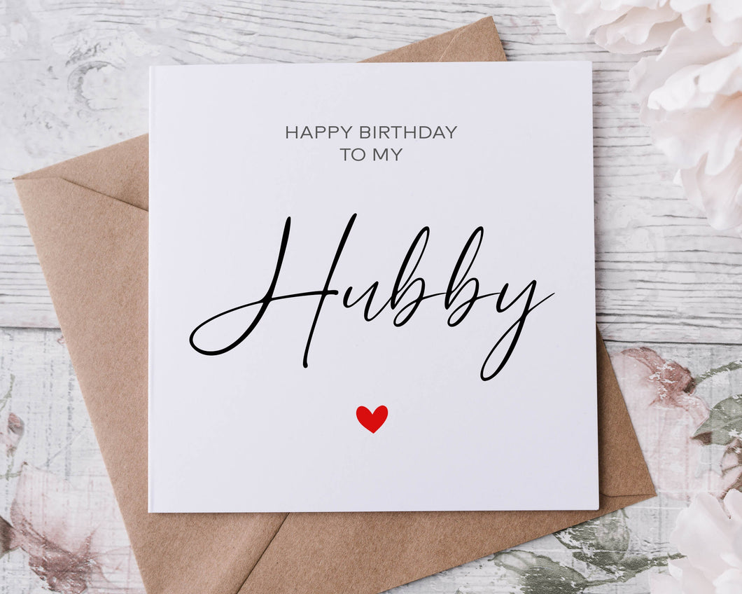 Happy Birthday To My Hubby Birthday Card, Card for Him Husband Birthday