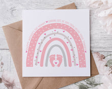 Load image into Gallery viewer, Mothers Day Card for Mummy To Be, Happy Mothers Day From Your Tummy, Pink - Blue - Yellow Grey
