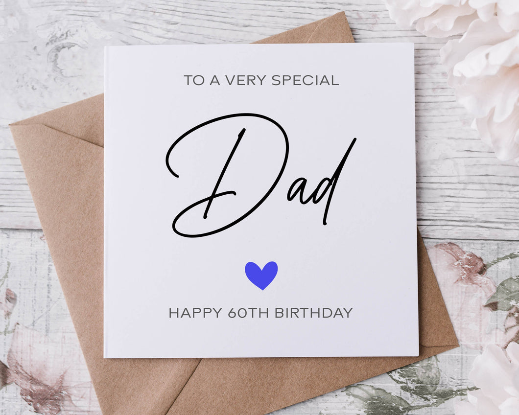 Personalised Dad Birthday Card, Special Relative, Happy Birthday, Age Card For Him 30th, 40th,50th, 60th, 70th, 80th, Any Age