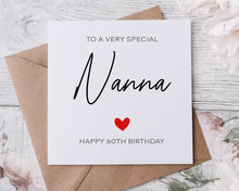 Load image into Gallery viewer, Personalised Nan Birthday Card, Special Grandma, Nannie, Nanny Happy Birthday, Age Card For Her, 50th, 60th, 70th, 80th, 90th

