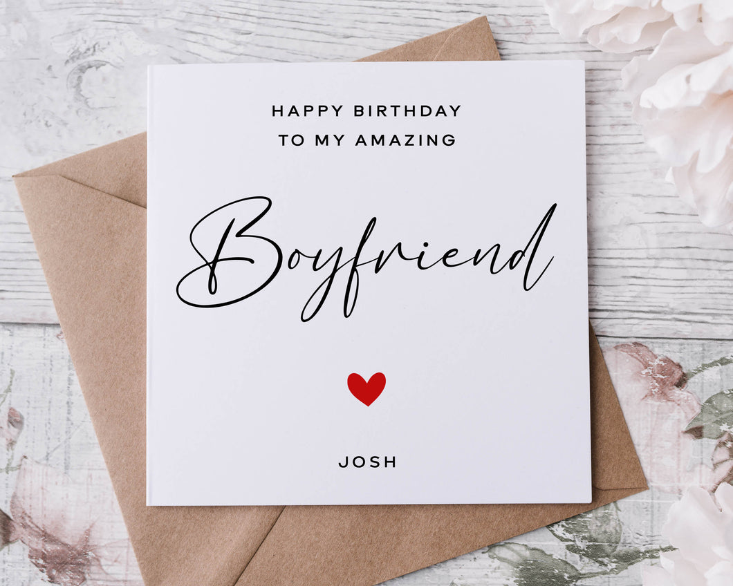 Personalised Boyfriend Birthday Card, Special Partner, Happy Birthday, Age Card For Him, 50th, 60th, 70th, 80th, 90th