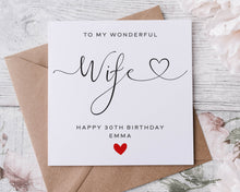 Load image into Gallery viewer, Personalised Husband Birthday Card, To My Wonderful Husband, Fiance, Hubby
