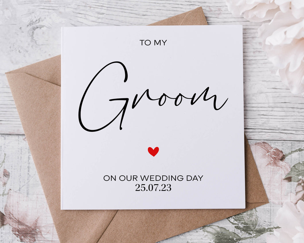 Personalised To My Groom On Our Wedding Day Wedding Card For Groom, Card For Bride, To My Wife, To My Husband