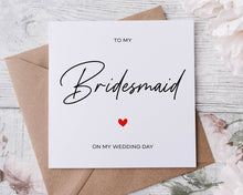 Load image into Gallery viewer, To My Brother in Law On My Wedding Day Card, Thank You Card For Mother in Law, Bridesmaid, Sister, Brother
