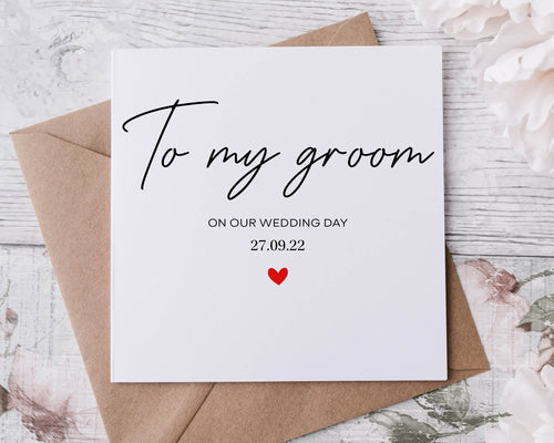 Personalised To My Groom On Our Wedding Day, Wedding Card For Groom, Card For Bride, To My Wife, To My Husband