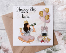 Load image into Gallery viewer, Personalised 21st Birthday Card, Special Daughter, Happy Birthday, Age Card For Her, Teenager, 18th, 21st, 30th Blonde, Red, Brown
