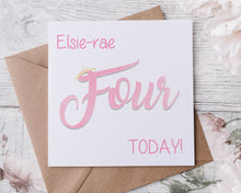 Load image into Gallery viewer, Personalised 1st Birthday Card Blue/Pink 1st, 2nd, 3rd, 4th, 5th Boys/Girls Crown Number
