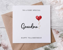 Load image into Gallery viewer, Personalised Nannie Birthday Card, Special Relative, Happy Birthday, Age Card For Him 50th, 60th, 70th, 80th, Any Age Med Or Lrg
