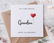Load image into Gallery viewer, Personalised Nanny Birthday Card, Special Relative, Happy Birthday, Age Card For Him 50th, 60th, 70th, 80th, Any Age Med Or Lrg
