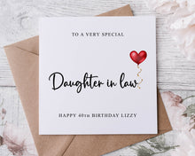 Load image into Gallery viewer, Personalised Daughter Birthday Card, Special Relative, Happy Birthday, Age Card For Her 30th, 40th,50th Any Age Med Or Lrg
