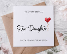 Load image into Gallery viewer, Personalised Daughter Birthday Card, Special Relative, Happy Birthday, Age Card For Her 30th, 40th,50th Any Age Med Or Lrg
