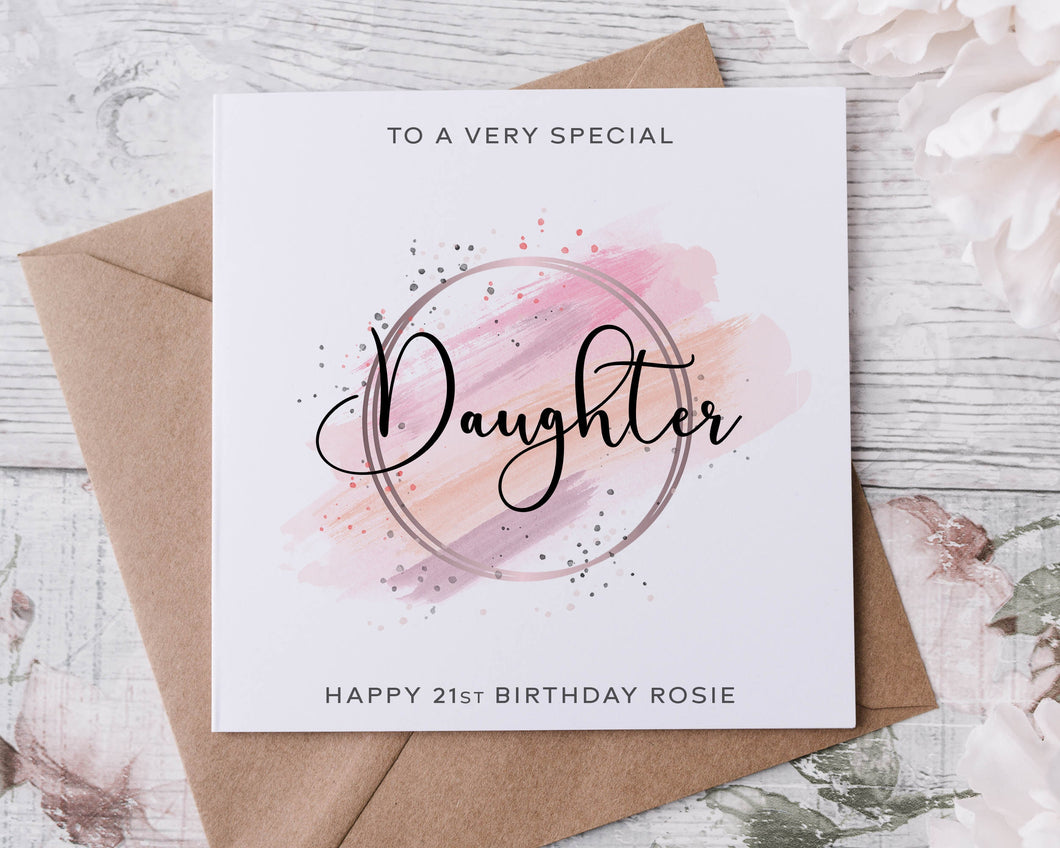 Personalised Daughter Birthday Card, Special Relative, Happy Birthday, Age Card For Him 30th, 40th,50th, 60th, 70th, 80th, Any Age