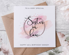 Load image into Gallery viewer, Personalised Sister Birthday Card, Special Relative, Happy Birthday, Age Card For Him 30th, 40th,50th, 60th, 70th, 80th, Any Age

