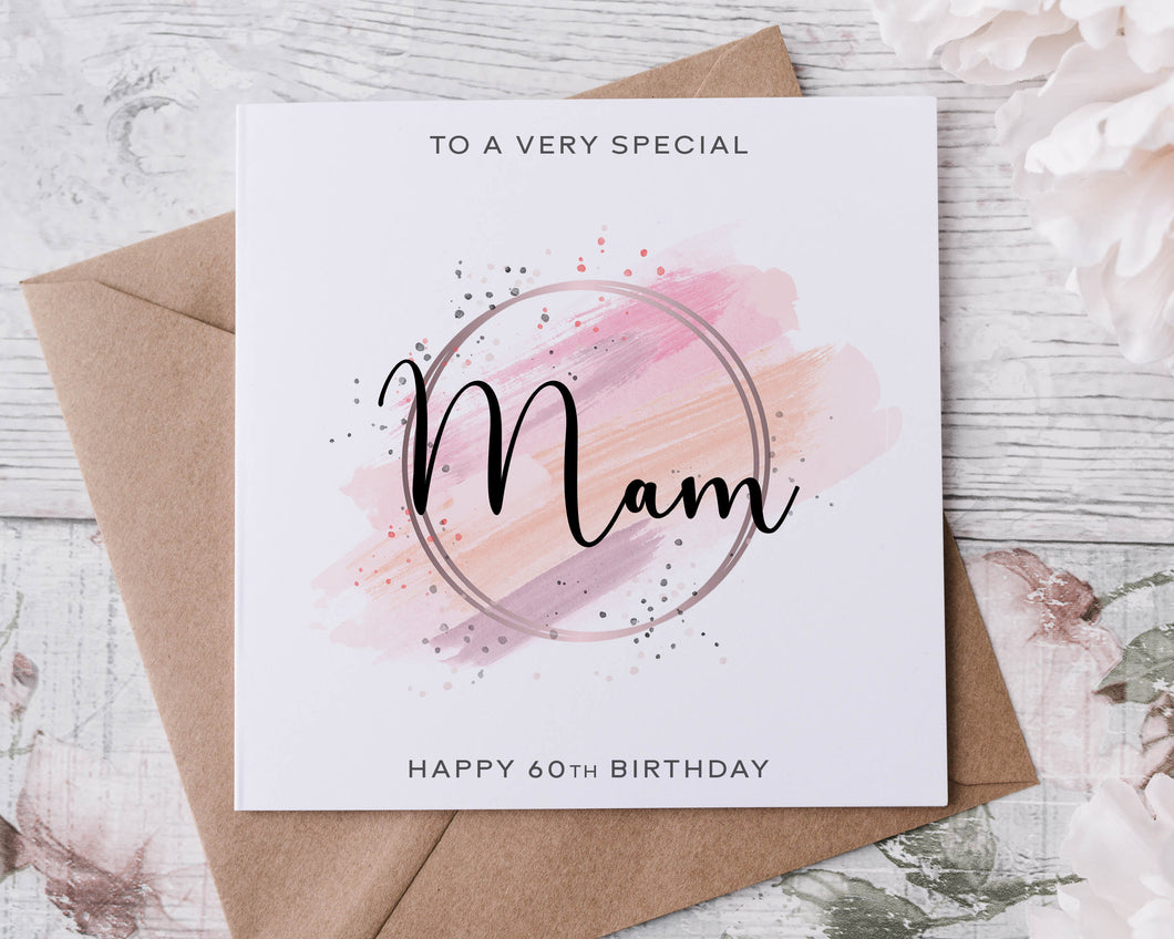 Personalised Mam Birthday Card, Special Relative, Happy Birthday, Age Card For Her 30th, 40th,50th, 60th, 70th, 80th, Any Age
