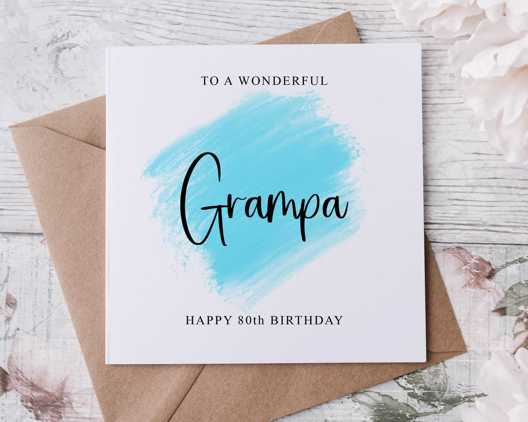 Personalised Grampa Birthday Card, Special Grandad, Happy Birthday, Age Card For Him, 50th, 60th, 70th, 80th, 90th