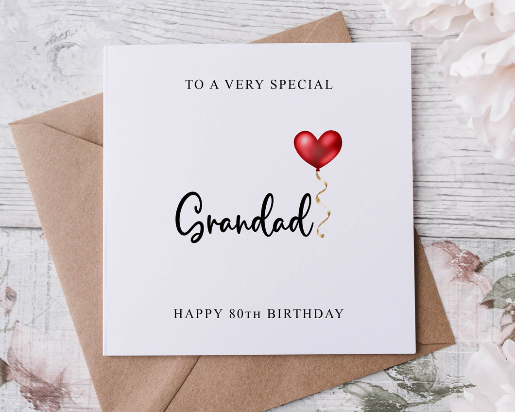 Personalised Grandad Birthday Card, Special Grandad, Happy Birthday, Age Card For Him, 50th, 60th, 70th, 80th, 90th Med or Large