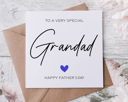 Grandad Fathers Day Card, Special Grandad Dad Daddy Grampa