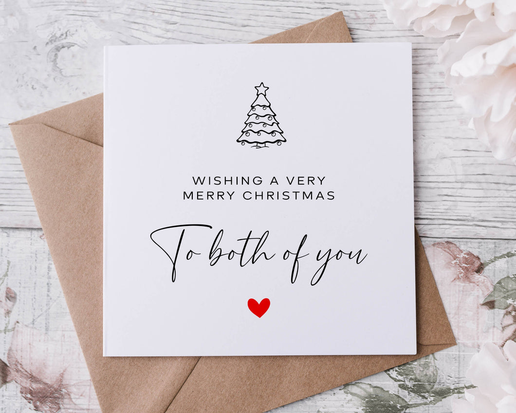 Christmas Card for The Both of You, with Christmas Tree, Merry Christmas Personalised Greeting Card