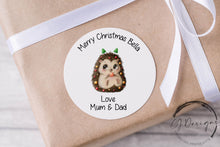 Load image into Gallery viewer, Personalised Christmas Stickers Gift Tags You Choose Designs - Round Name Gift Labels - Festive Christmas Tag -37mm or 51mm Childrens Kids
