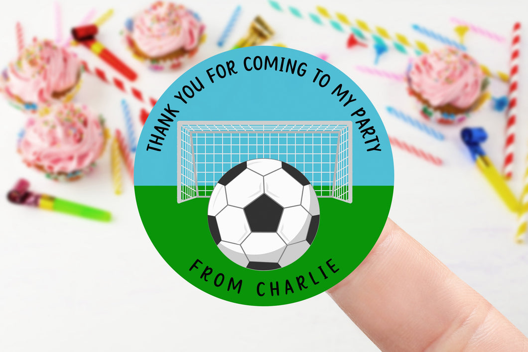 Personalised Birthday Stickers -Football and Goal Net Name Birthday Party Bag Thank You Sticker 37mm/45mm/51mm/64mm  Sweet Cone-3rd, 4th 5th