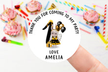 Load image into Gallery viewer, Personalised Birthday Stickers -Cute Bunny - Bee Theme Name Birthday Party Bag Thank You Sticker - Sweet Cone- 37mm/45mm /51mm/64mm 2nd, 3rd
