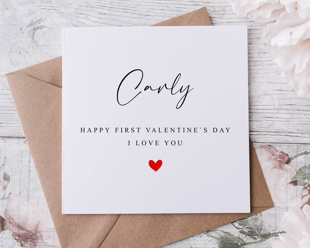 Personalised Valentines Card with name- Heart Greeting card for Her, 2 sizes Available - Valentine Gift Wife/Girlfriend/Fiance