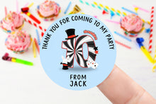 Load image into Gallery viewer, Personalised Birthday Stickers -Age 1-10 Magician Birthday Party Bag Thank You Sticker -37mm/45mm /51mm/64mm  Magic Sweet Cone Labels - Tags
