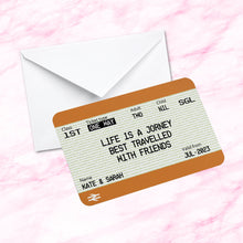 Load image into Gallery viewer, Personalised Friendship Train Ticket Metal Wallet Card/Insert- Gift Purse Keepsake - Friend Gift

