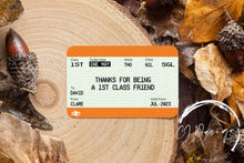 Load image into Gallery viewer, Personalised 1st Class Friend Train Ticket Metal Wallet Card/Insert- Gift Purse Keepsake - Friend Gift
