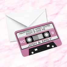 Load image into Gallery viewer, Personalised Pink Retro B-Side Mixtape Metal Wallet Card/Insert- Gift Purse Keepsake - Valentine&#39;s Day Gift
