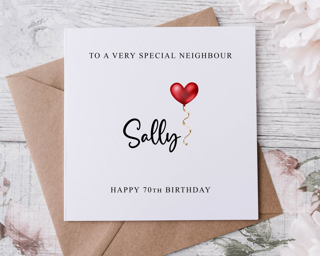 Personalised Neighbour in law Birthday Card, Special Relative, Happy Birthday, Age Card For Her/him 30th, 40th,50th, 60th, 70th, 80th,