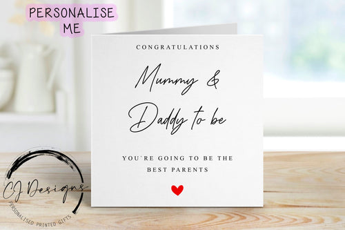 Pregnancy Congratulations Card - Couple Baby Annoucement Greeting card - Simple Design cards- Large or Small