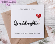 Load image into Gallery viewer, Personalised Grandson Birthday Card, Special Relative, Happy Birthday, Age Card For Him 16th, 21st, 30th, 40th,50th, Any Age &amp; Name
