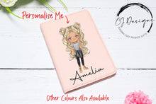 Load image into Gallery viewer, Personalised Passport Cover - Faux Leather UV Printed - Custom Cute Character - Gift For Heer
