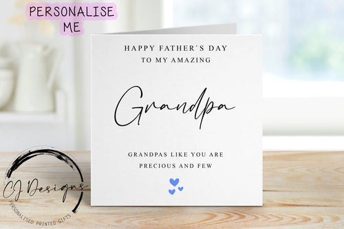Grandpa Fathers Day Card - Grandpas like you are precious and few- Greeting Card- Card for him