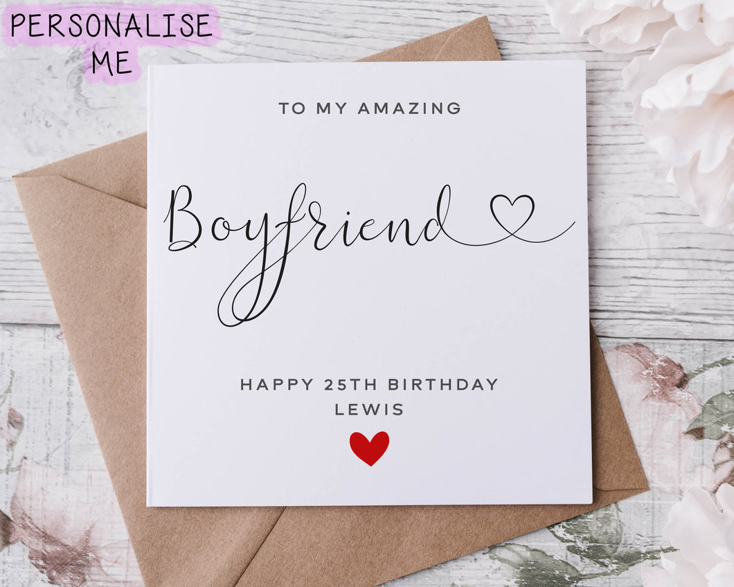 Personalised Boyfriend Birthday Card, Special Partner, Age Card For Him, 18th 21st 25th 30th 40th 50th, 60th, 70th, 80th, 90th