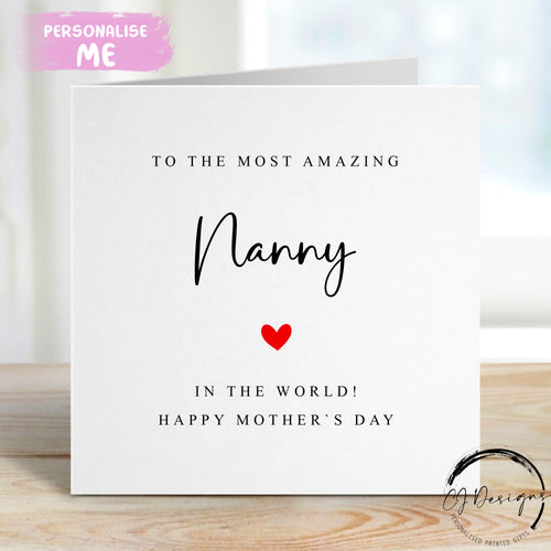 Nanny mothers day card