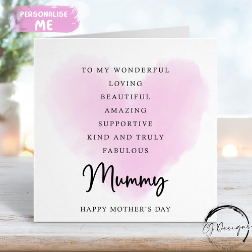 Mummy mother`s day card