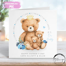 Load image into Gallery viewer, Daddy teddy bear fathers day card

